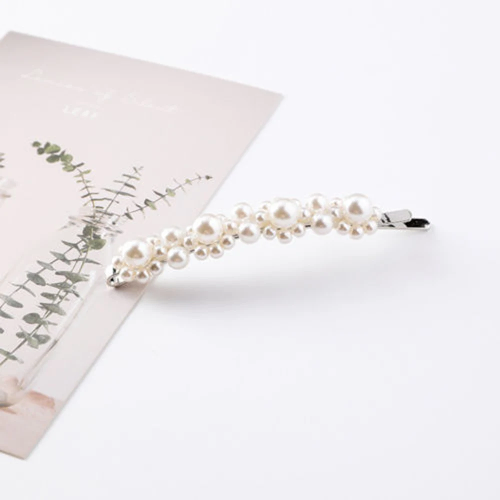 2019 New Fashion Women Pearl Hair Clip Snap Barrette Stick Hairpin Styling Accessories For Girls Dropshipping |