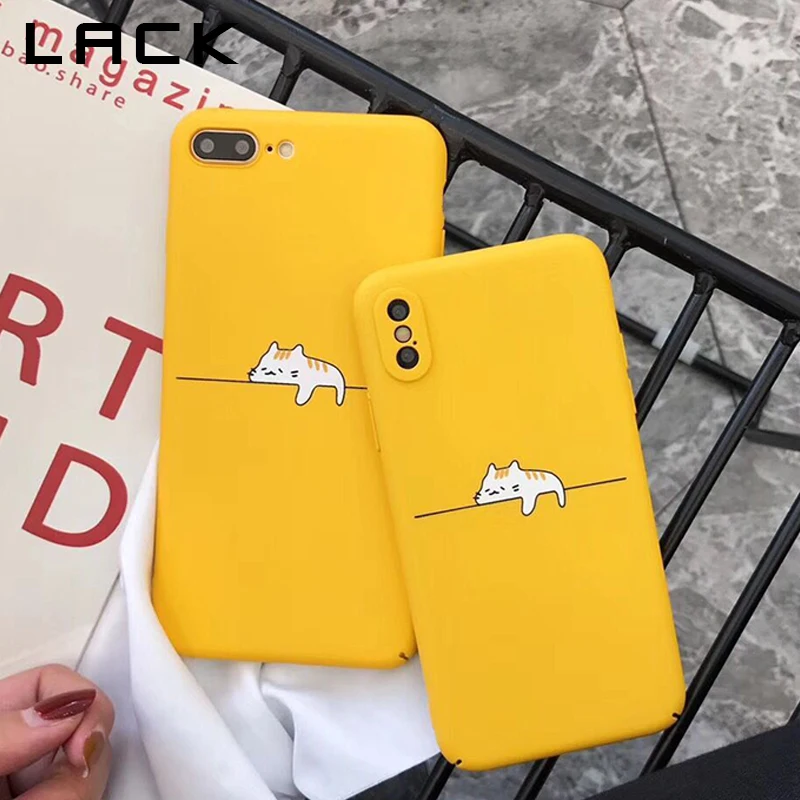 Отсутствие Забавный мультяшный Кот Чехол для iPhone X чехол 6 S 7 8 Plus модный Жесткий ПК