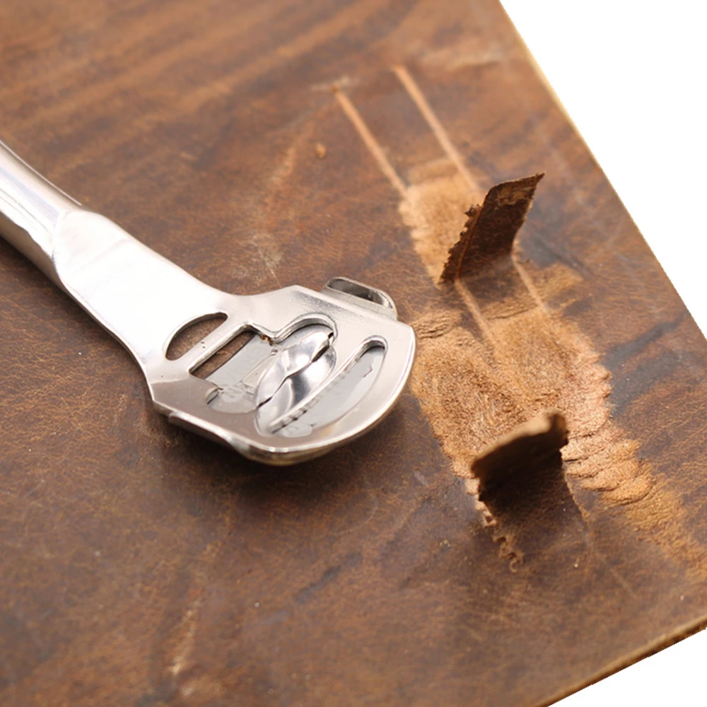 Инструмент для филировки кожи лопата удобный полезный 3 ручки серебристые