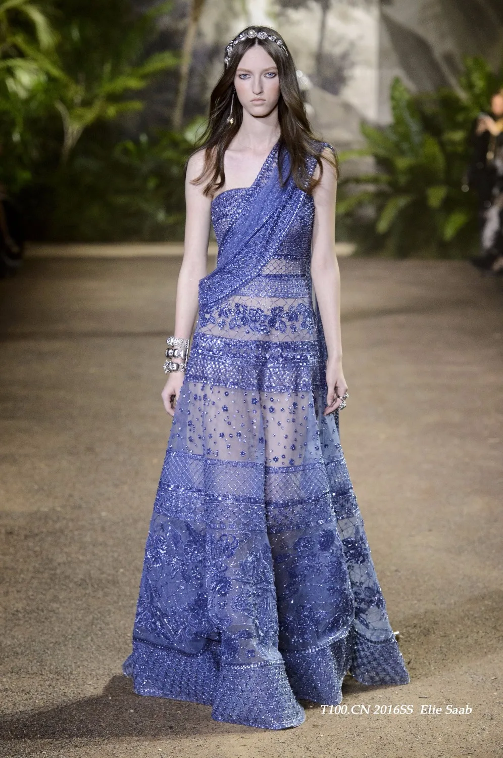 Элегантный насыщенного синего цвета Elie Saab вечернее платье длинное 2019 полная