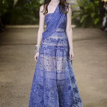 Элегантный насыщенного синего цвета Elie Saab вечернее платье