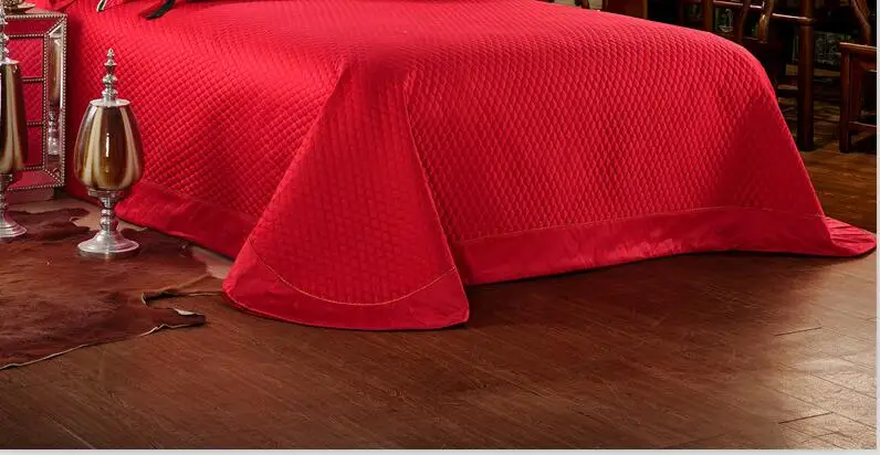 Комплект постельного белья из 10 предметов Красный жаккардовый с пододеяльником