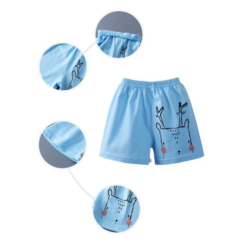 Летние детские шорты с мультяшным рисунком до колена для мальчиков и девочек