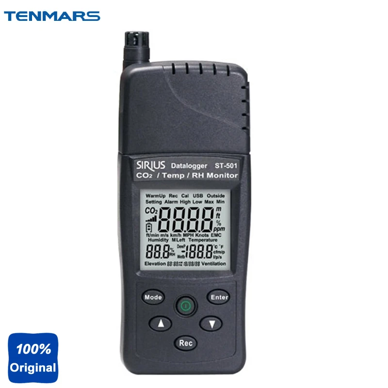 

Infrared CO2 Gas Analyzer Contact CO2 Temperature Humidity Sensor ST501