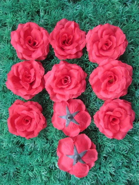 

Free Shipping Sale 50 pcs /white Flower 8 cm Artificial flower Silk red Heads Wedding Christmas Party, DIY jewelry decoration