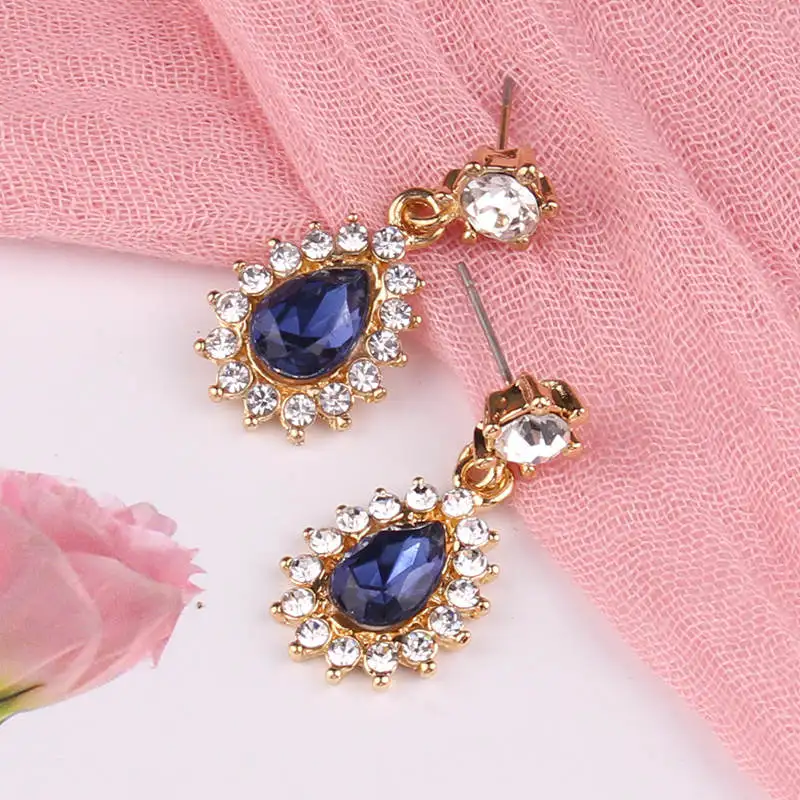 royal blue LUBOV, Разноцветные квадратные карамельные Висячие серьги, подвеска, модное ювелирное изделие для женщин, новые модные серьги для рождественской вечеринки, свадьбы - Окраска металла: royal blue
