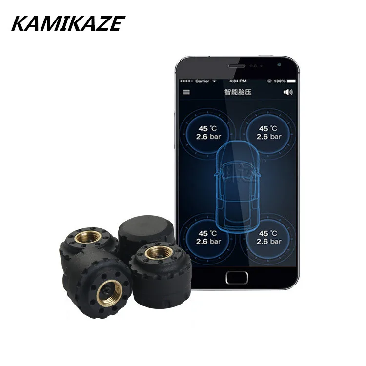 4 внутренние датчики TPMS автомобиля Bluetooth 4.0 шин Давление psi Bar Температура