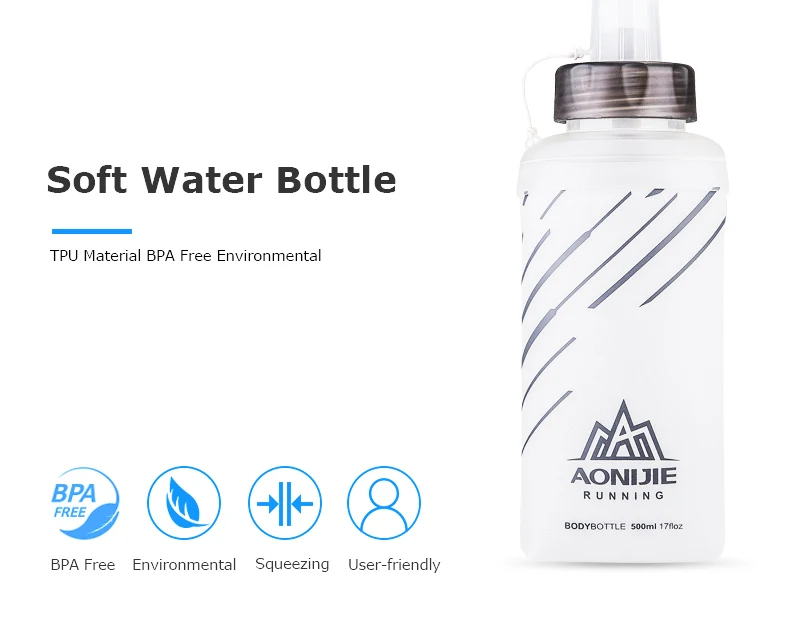Складная бутылка для воды AONIJIE без BPA, 250 мл, 420 мл, гидратационный водный Пузырь для бега, марафона, велоспорта, походов