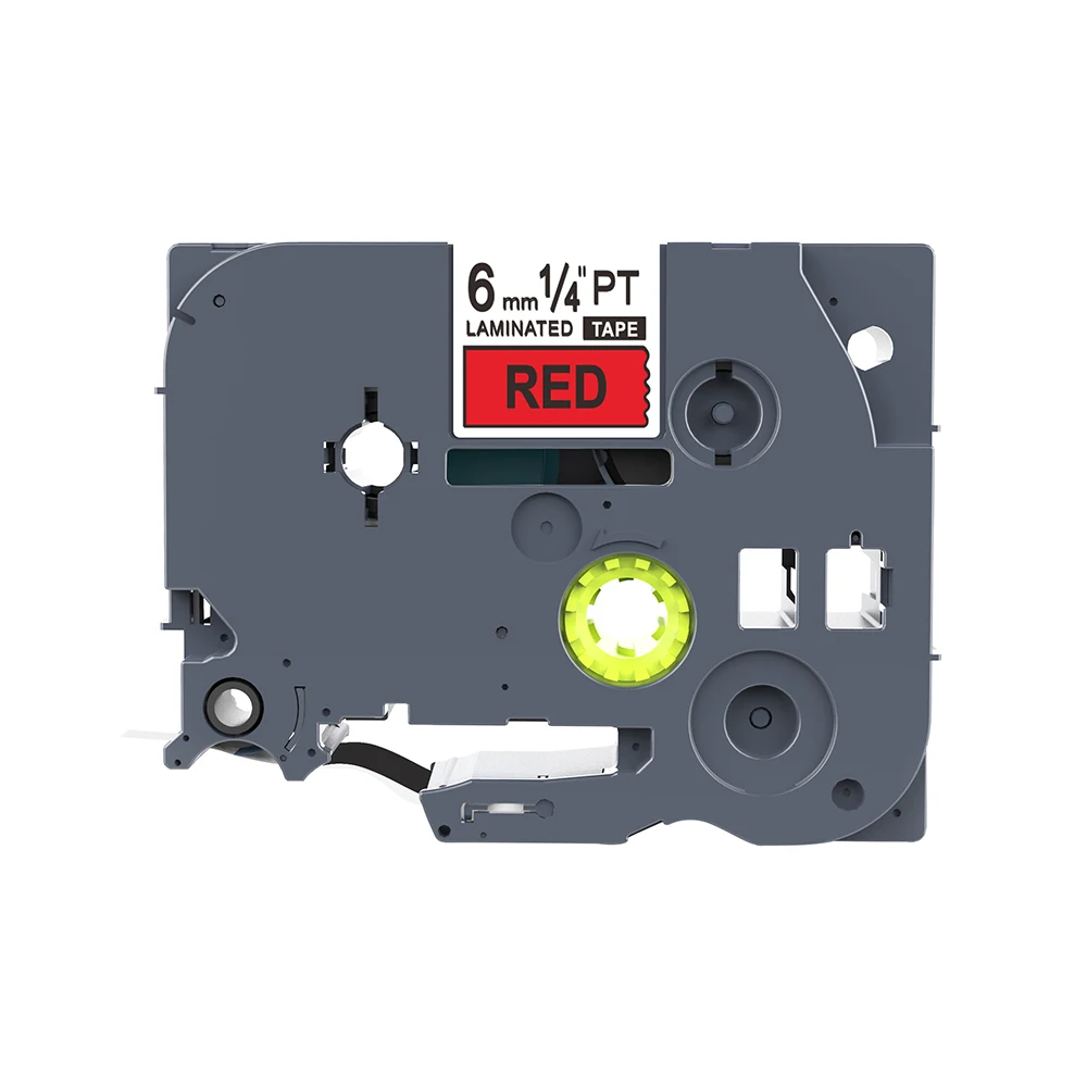 Black-Red 1 шт. TZe-115 TZ2-115 лента для этикеток для Brother 6 мм белая на прозрачной совместимой для Brother PT200 D210 H110 E110 P-touch принтер этикеток - Цвет: Black-Red