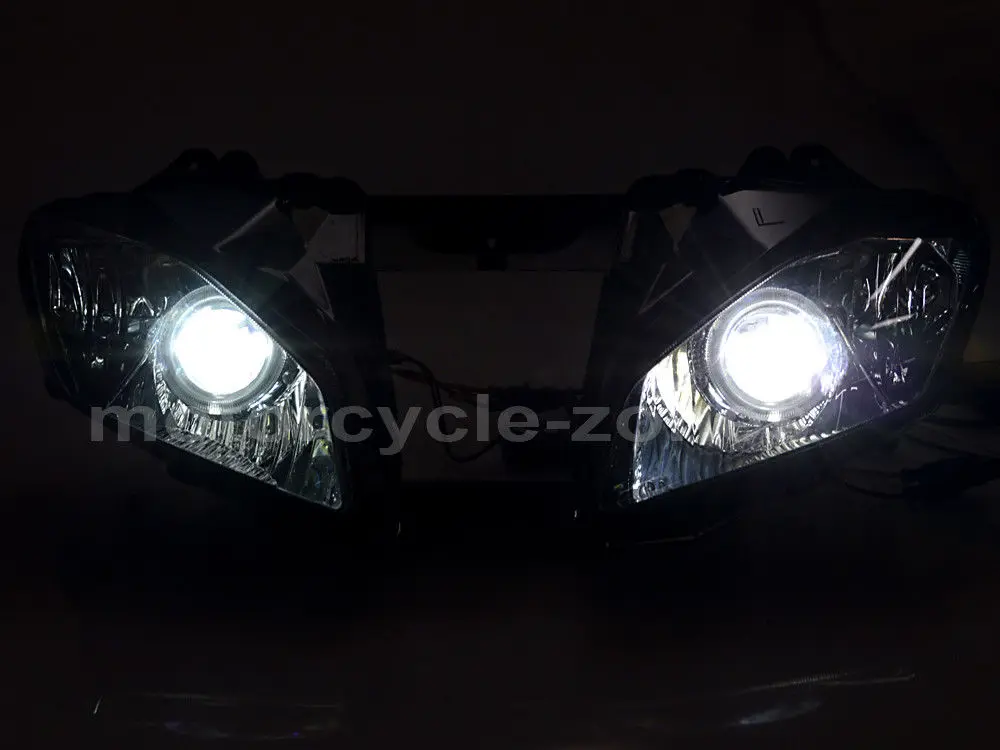 Мотоциклетная фара проектора HID Синий демонический глаз с белым ангельским