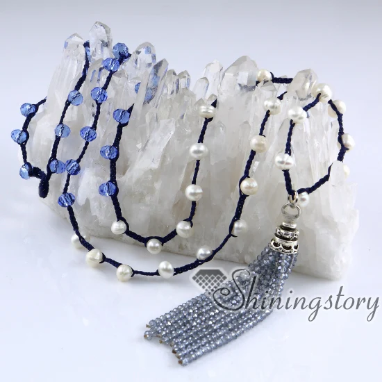 white pearl necklace gypsy jewelry bohemian necklaces tassel long boho freshwater real simple jewellery | Украшения и аксессуары