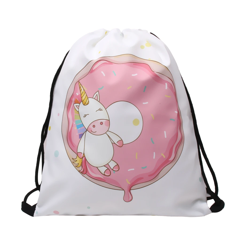 Deanfun Drawstring Bag 2 PCS Set 3D Printed Unicorn Donuts for Women Travellling 012 | Багаж и сумки