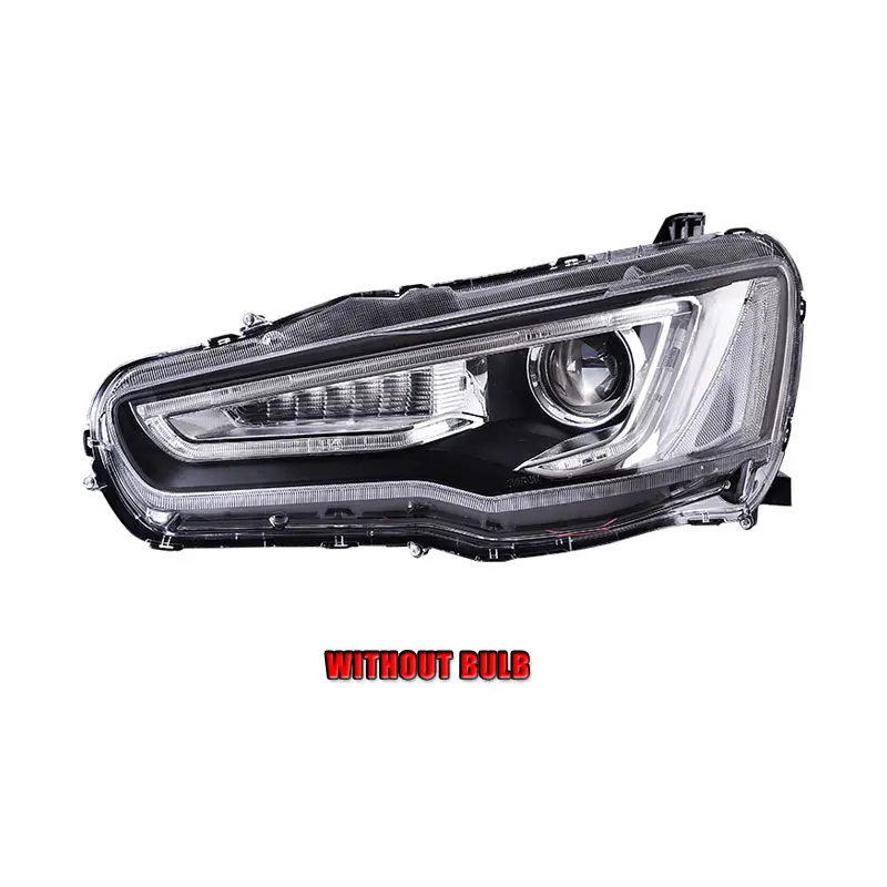 Without bulb 2 шт. светодиодный фары для Mitsubishi Lancer-ex 09-16 Автомобильный светодиодный фонарь двойной ксеноновый Объектив Автомобильные аксессуары дневные ходовые огни - Color: Without bulb
