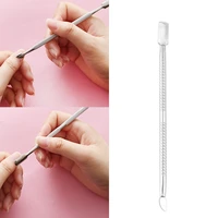 high quality stainless steel cuticle nail pusher spoon remover metal nail cleaner manicure pedicure care tool