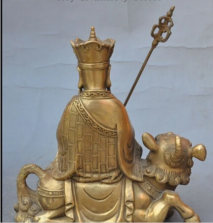 SUIRONG---320 + 9 &quotТибетский буддизм латунная статуя Ksitigarbha Bodhisattva Hades Leader ride beast | Дом и