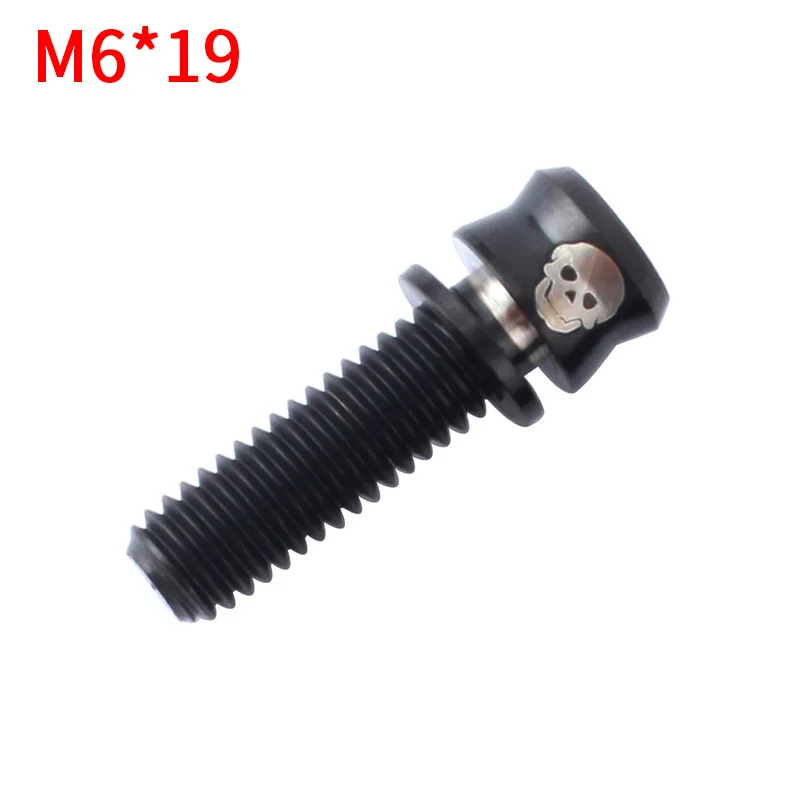 M6-19 Black MUQZI горный шоссейный велосипед M6* 17/19 титановый сплав фиксированная Шестерня дисковый тормоз руль вынос тормозные болты суппорта шурупы с шайбой - Цвет: M6-19 Black