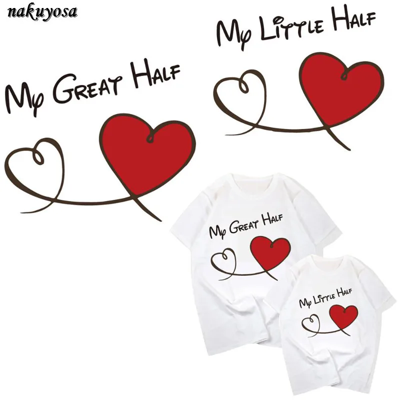 My great half/My little half letter/сердечко для влюбленных милые значки переноса утюга