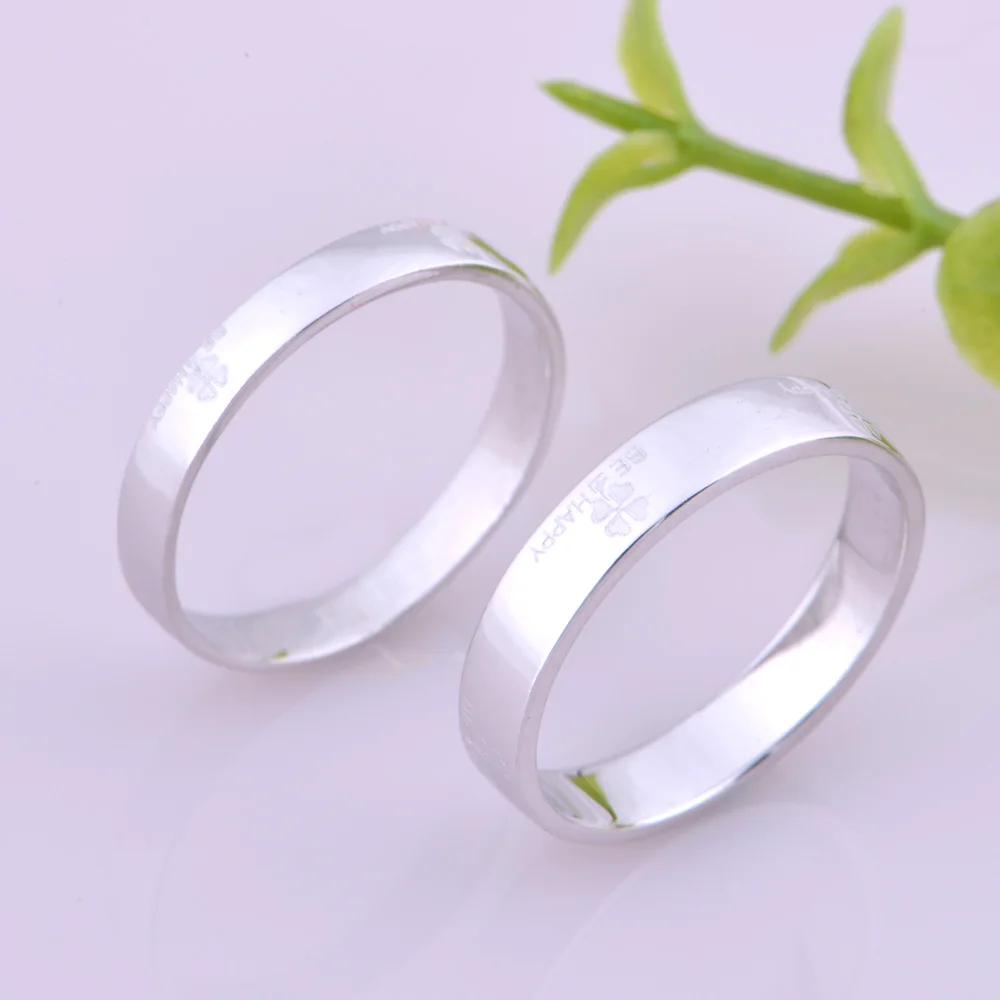 Кольца для пар с позолоченным клевером Be Happy лучший подарок любителей J052|lovely couple