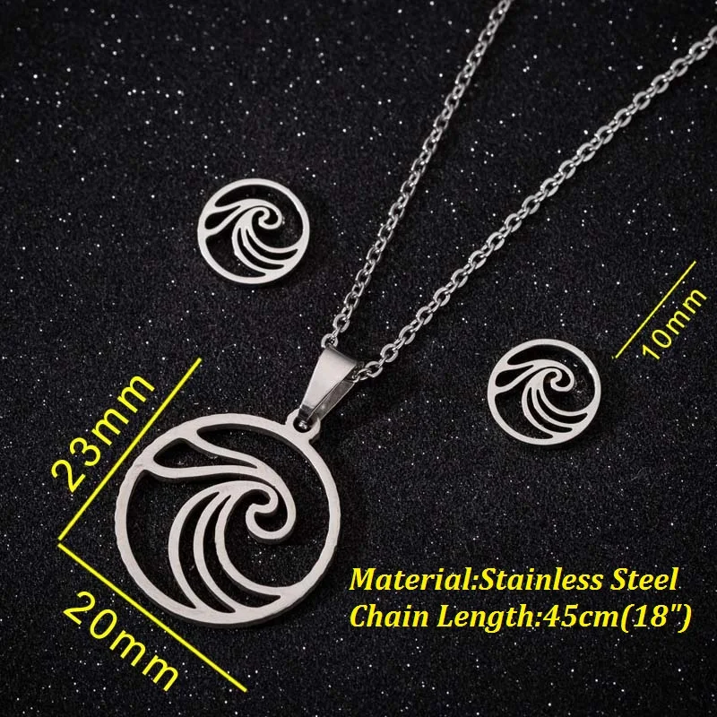 Hfarich 1pcs Summer Hollow Wave Necklace Ocean Beach Jewelry Catch Water Choker Female jewelry for Women girl kid Best Keepsake | Украшения