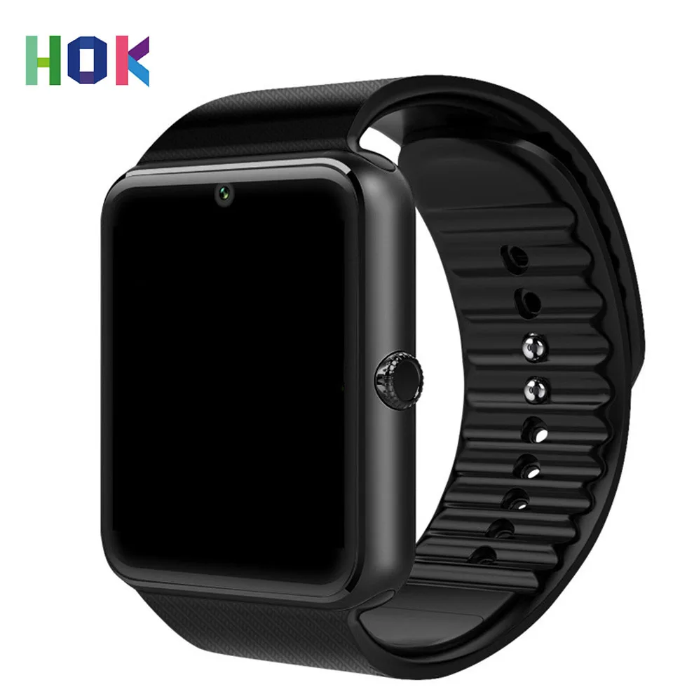 HOK Android Смарт часы телефон Gt08 Bluetooth с sim картой TF камера для Iphone Поддержка России