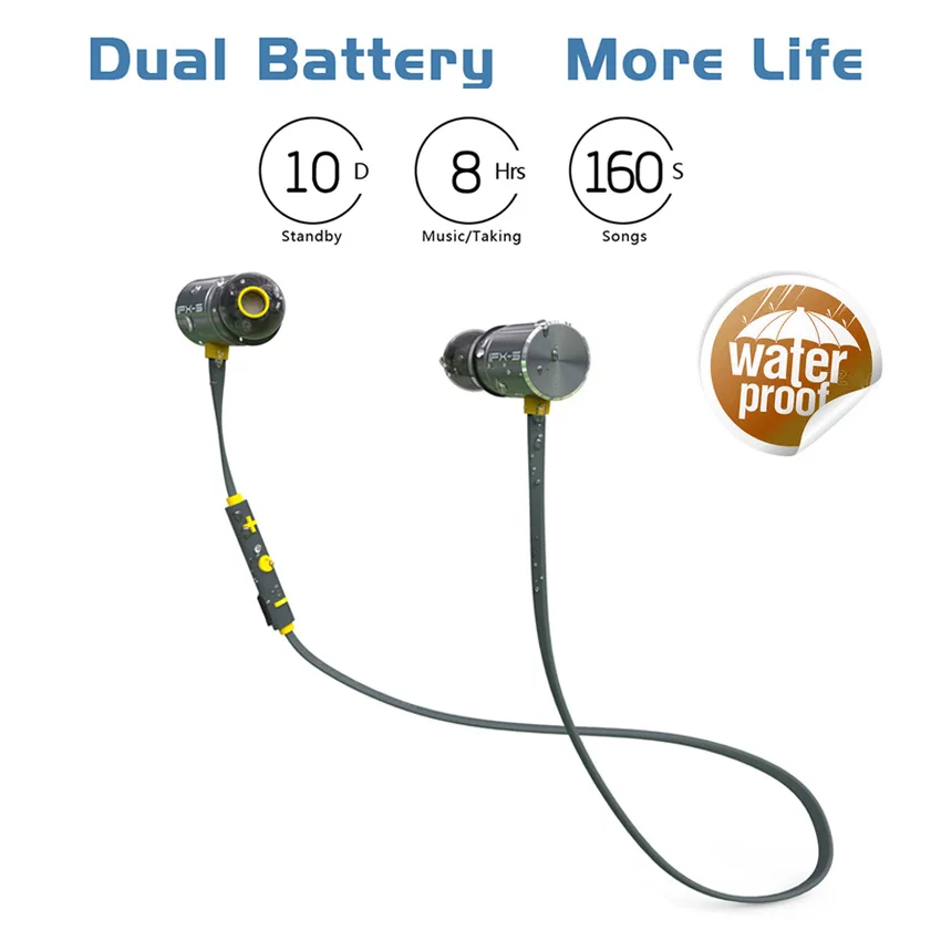 Plextone BX343 магнитные Bluetooth наушники-вкладыши гарнитура IPX5 водонепроницаемые спортивные Беспроводные наушники с микрофоном для телефона
