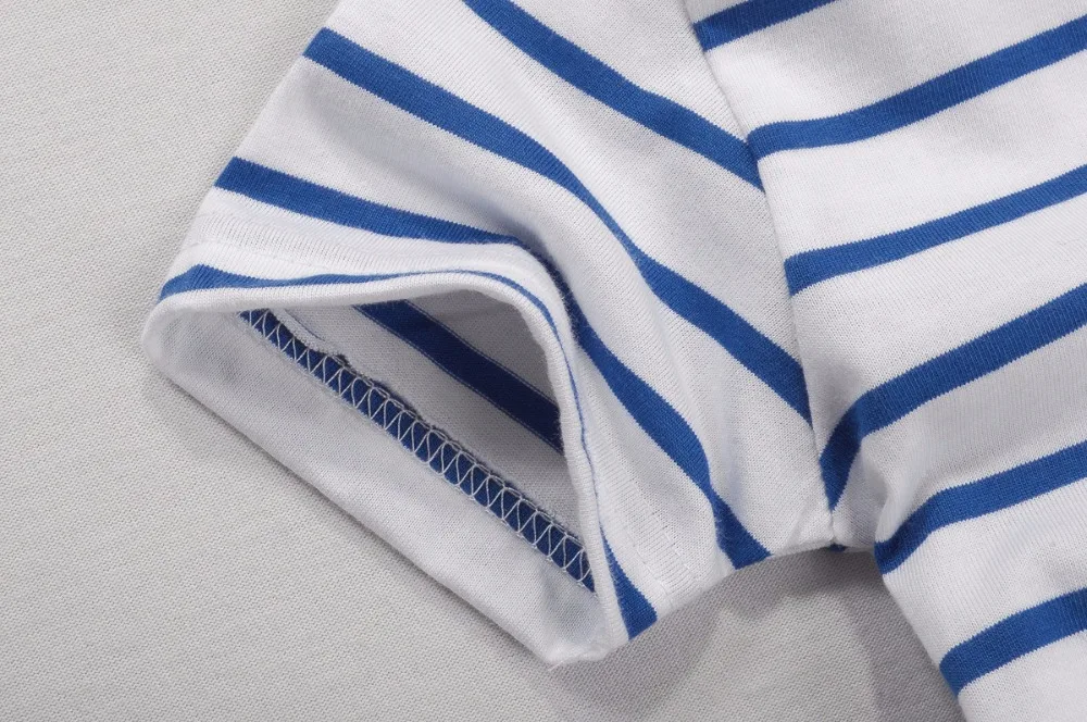 Комбинезон детский из 2019 хлопка в полоску с отложным воротником на возраст 0-24