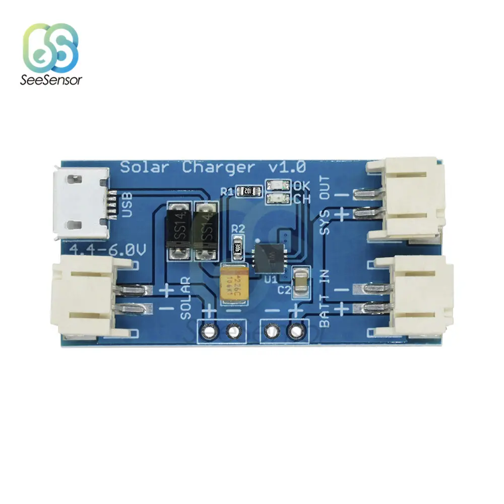 CN3065 Mini Solar Lithium Battery Charger Board Lipo Charging Module Panel Micro USB for Outdoor Camping Sports | Инструменты
