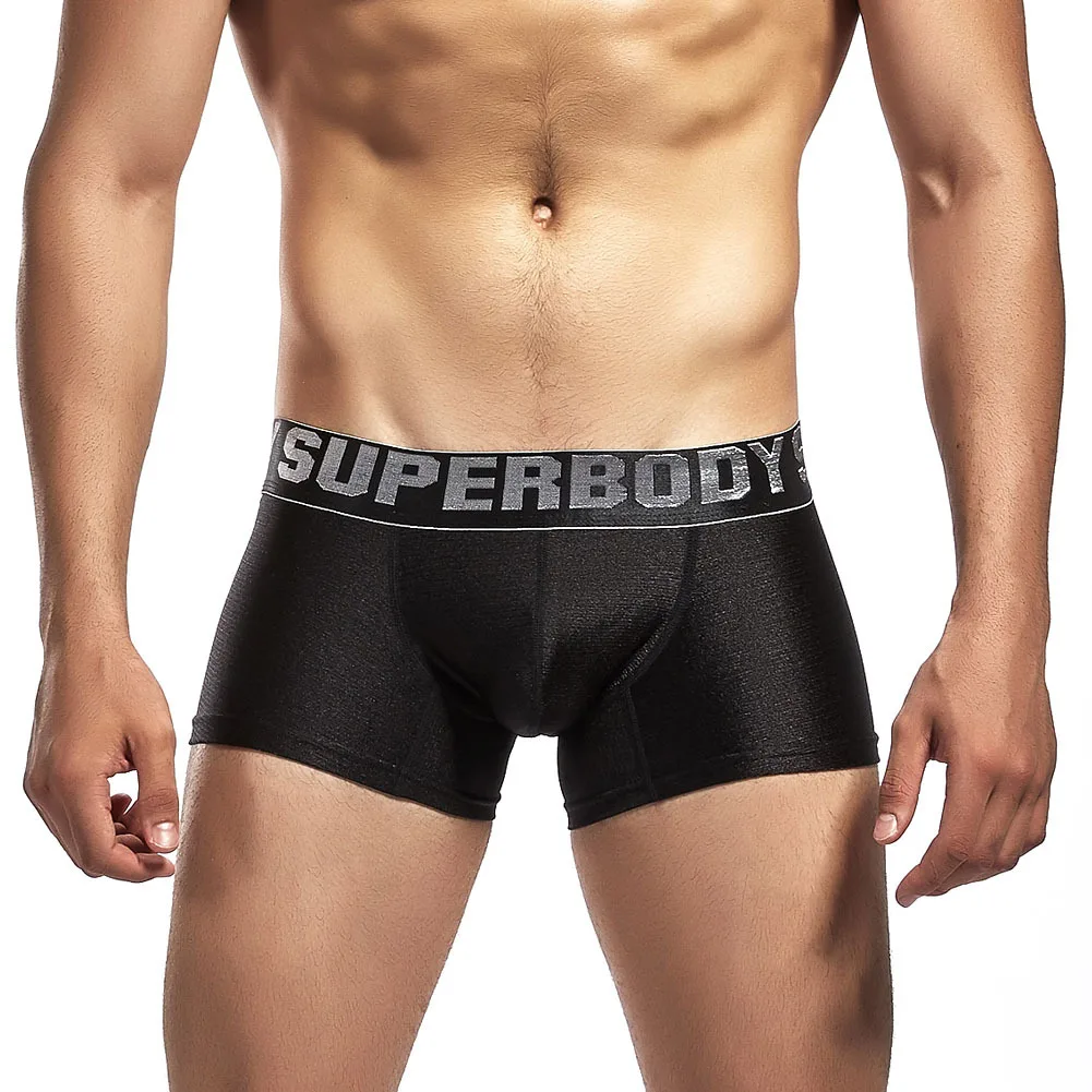 Нижнее белье, мужские боксеры, нижнее белье, Cueca Masculina, сексуальные плотные трусы для мужчин, Calsones Homme, U выпуклый Пенис с мешочком, боксеры De Marca - Цвет: black