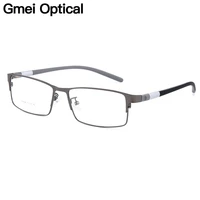 gmei optical men titanium alloy eyeglasses frame for men eyewear flexible temples legs ip electroplating alloy spectacles y028