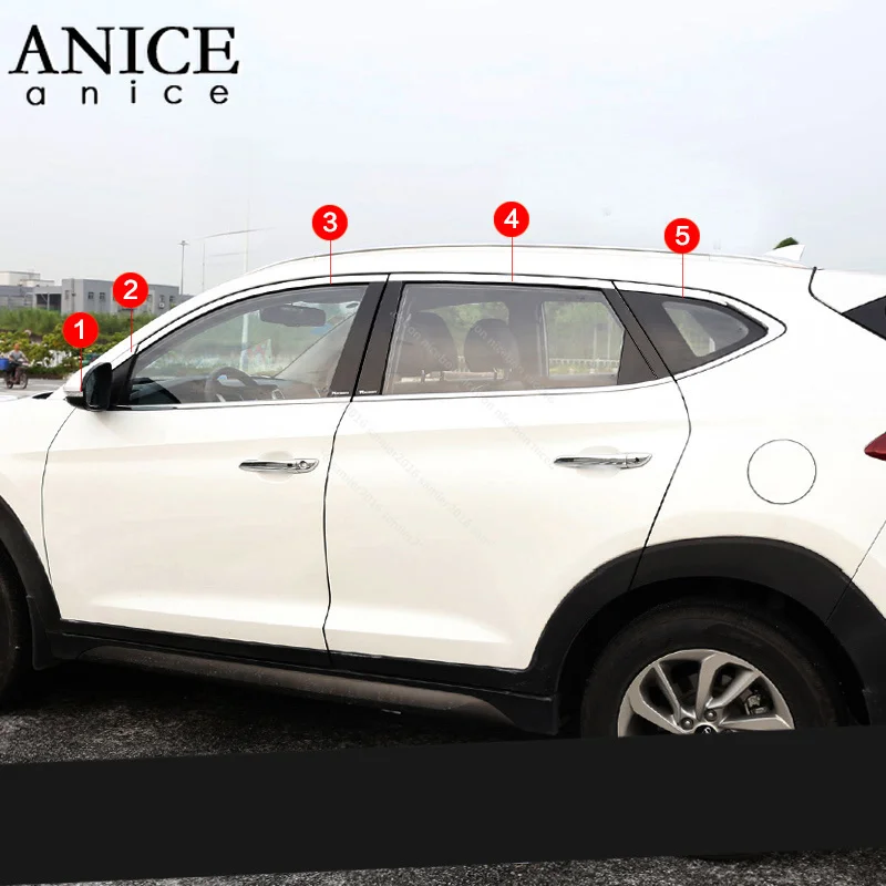 Stainless Window Door Around Sill Cover trim For Hyundai Tucson 2015-2019 |