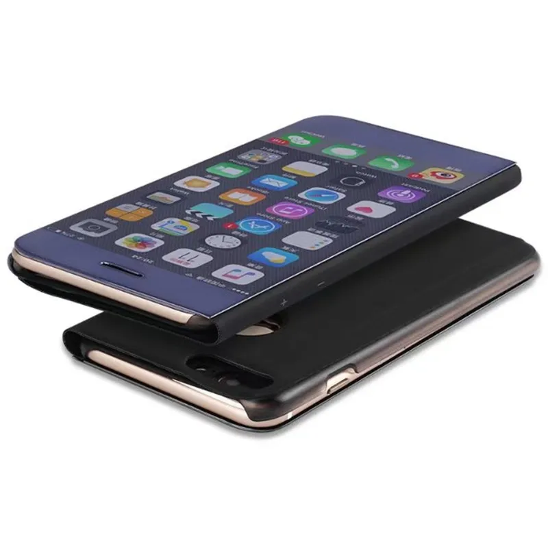 Роскошный прозрачный зеркальный флип чехол для Apple iphone X XR XS plus 8 7 6S 6 7plus умный