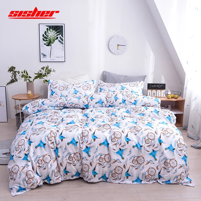 Sisher Modern Style Duvet cover sets Queen Size with Pillowcase Single Double Full King Bedclothes cotton Quilt Covers Set kids | Дом и сад