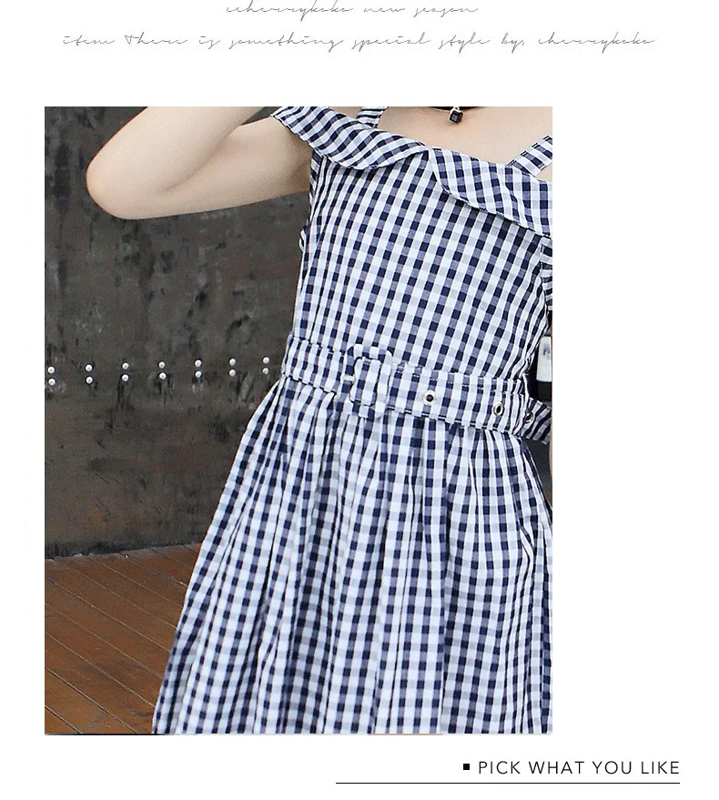 

Girls vest Dress New Summer Casual Style Sweet Short Sleeve plaid Print Square Collar Design for Girls Sleeveless Clothes