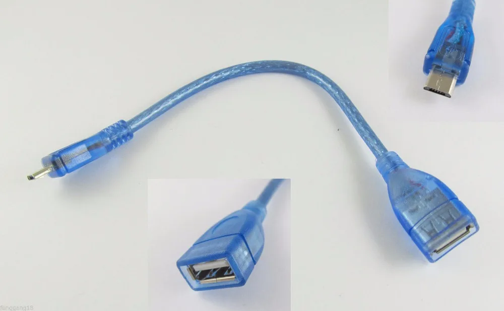 10 шт. 20 см синий Micro 5 Pin USB папа Женский хост OTG Кабель адаптер для передачи данных|5