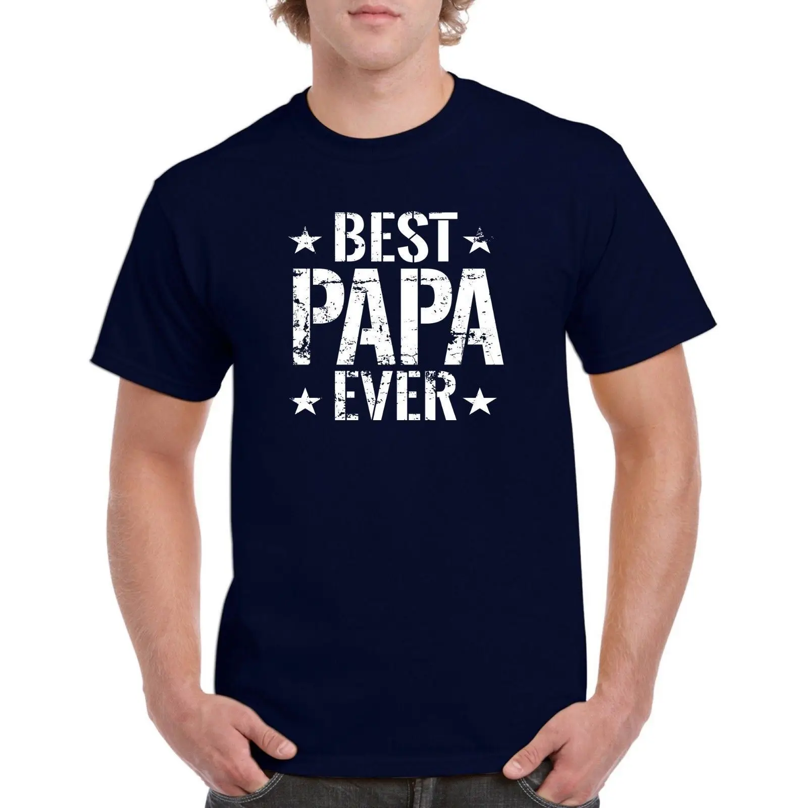 Лучшая мужская футболка Papa Ever подарок для отца и деда 100% хлопковая хипстерские