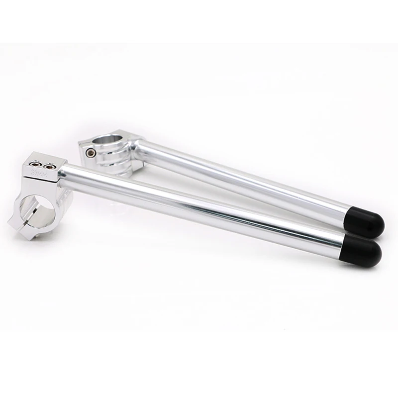 Мотоциклетная рулевая труба с раздельной ручкой 31мм/32мм/33мм/35мм/37мм/39мм/41мм/50мм/51мм в ретро стиле черно-серого цвета.