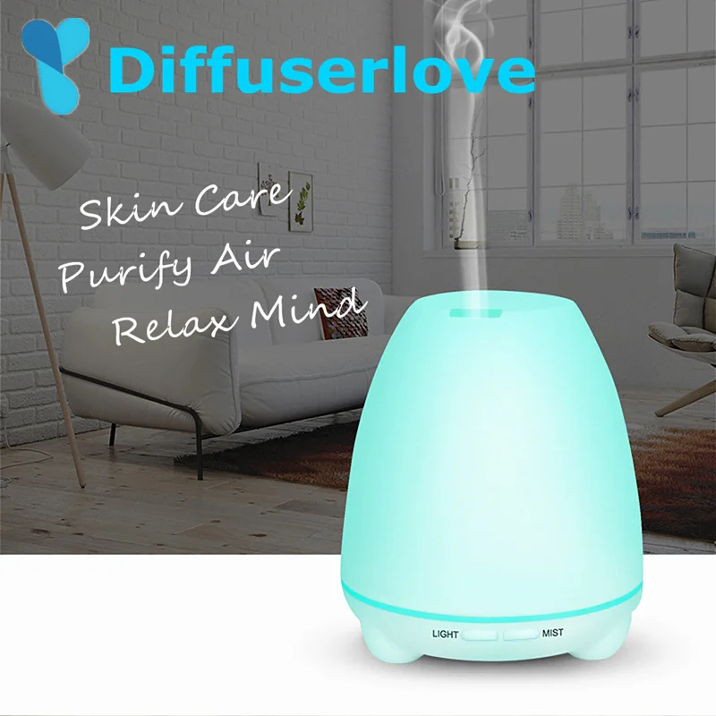 Diffuserlove 100ml Ultrasonic Air Humidifier Essential Oil Diffuser with LED Light Aroma Cool Mist Maker Household for office | Бытовая