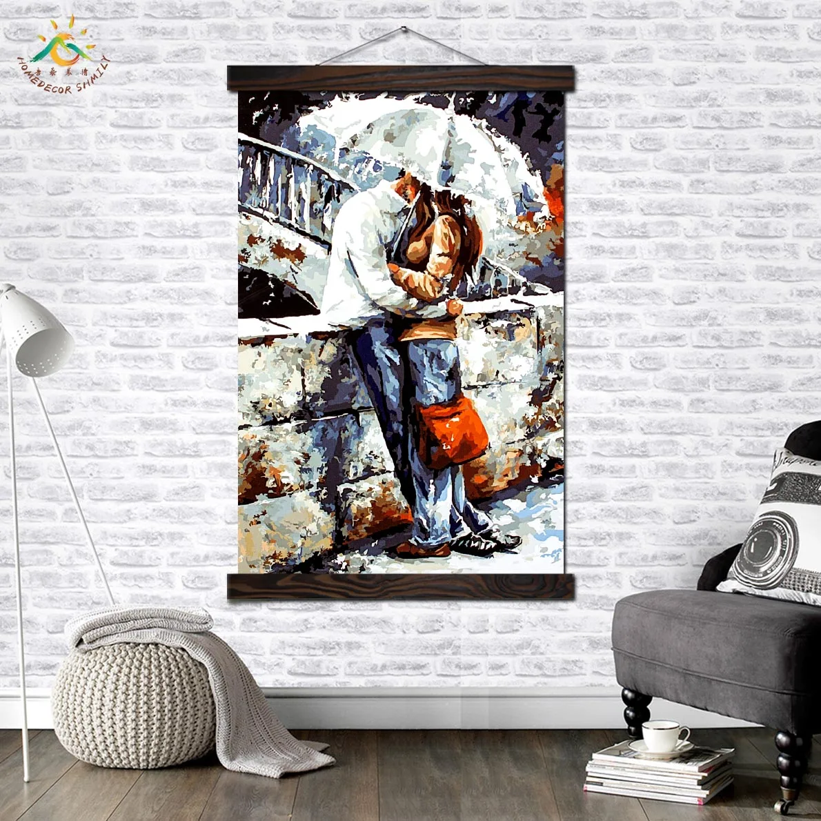 

Street Couple Modern Wall Art Print Pop Art Posters and Prints Scroll Canvas Painting Wall Pictures for Living Room