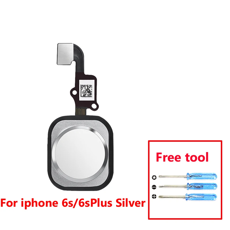 For 6s 6sPlus Silver Для iPhone 5S, SE 6 6plus 6s 6s Plus кнопка домой гибкий кабель с сенсором отпечатков пальцев Touch ID в сборе для ремонта телефона - Цвет: For 6s 6sPlus Silver