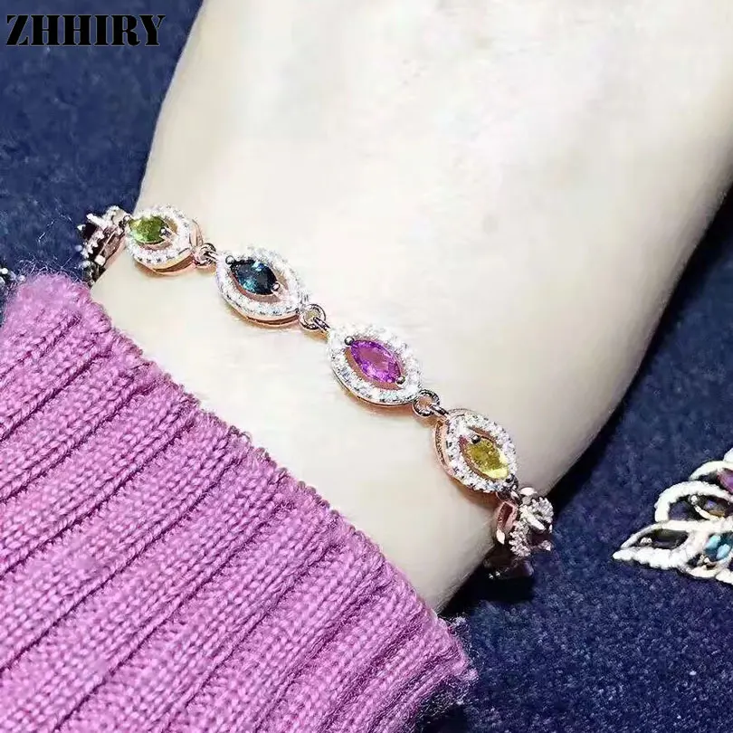 Женский комплект ювелирных изделий ZHHIRY из серебра 925 пробы с натуральным