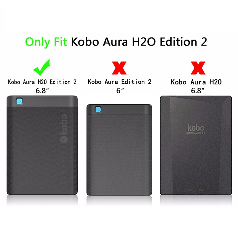 Ультратонкий чехол Aroita из искусственной кожи для электронной книги KoBo Aura H2O edition 2