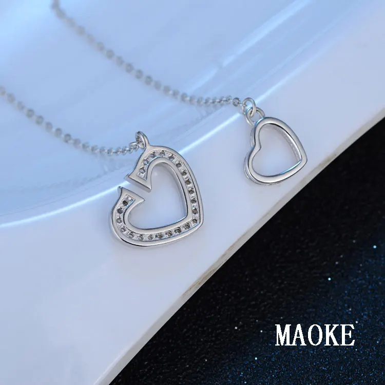

Promotions S925 SV Love Zircon Necklace Double Love Necklace Fashion Jewelry for Women's Fashion Gifts
