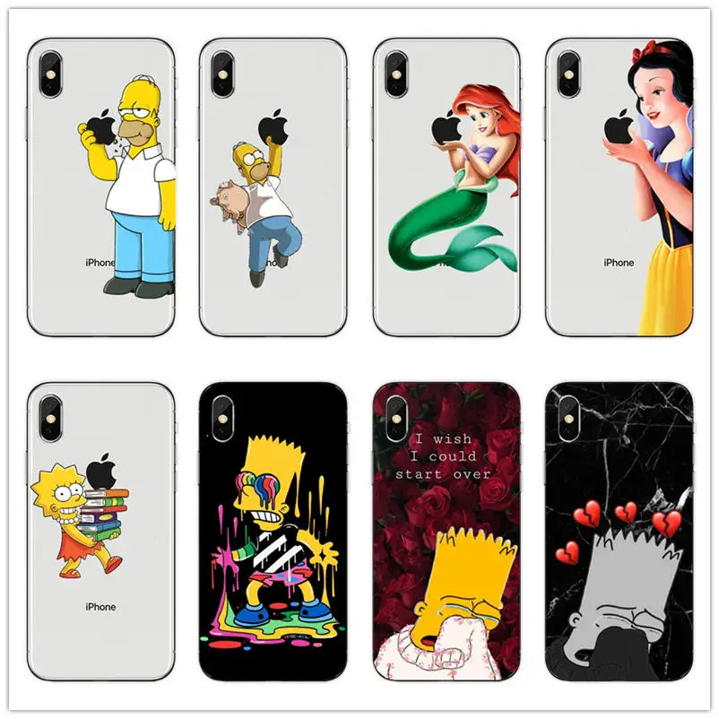 Homer J. Simpson Силиконовый мягкий прозрачный чехол для телефона iPhone X XS MAX XR 6 6s 7 8 plus SE 5S 5 Барт Симпсон задняя крышка чехол