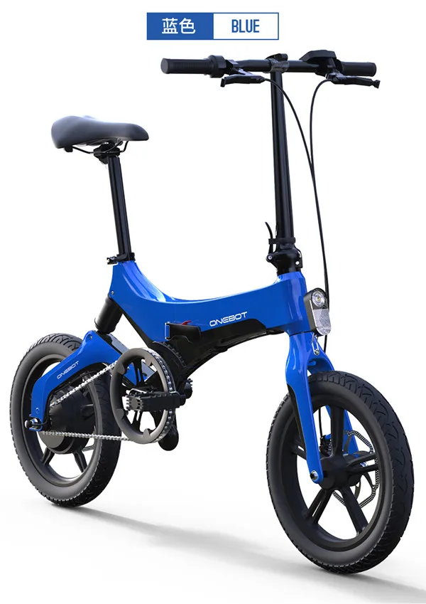 Blue 16 дюймов складной электрический велосипед легкий сплав ebike 36V250W рама подвеска Скрытая литиевая батарея мини умный велосипед - Цвет: Blue