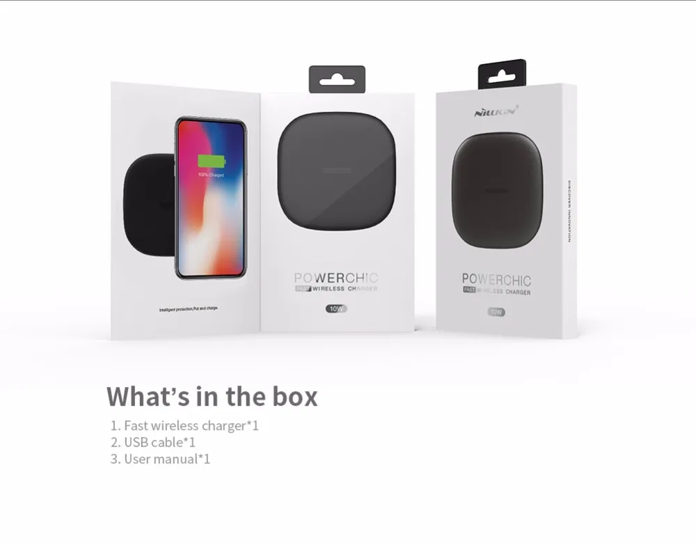 Nillkin Qi Беспроводное быстрое зарядное устройство для iPhone8/8 Plus/X Мини портативное