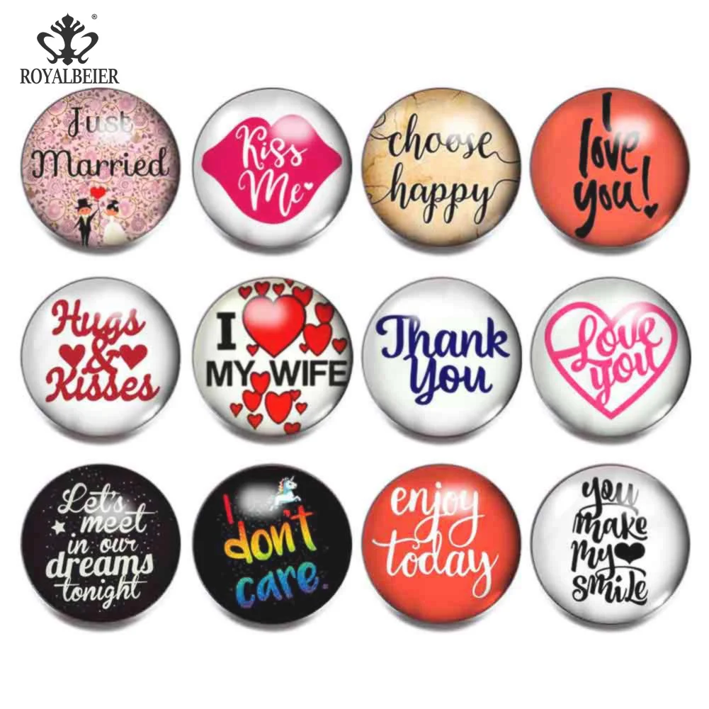 Пуговицы RoyalBeier с выпуклым стеклом 18 мм 12 шт./лот|bracelets for|18mm snap buttonbracelet for charms |