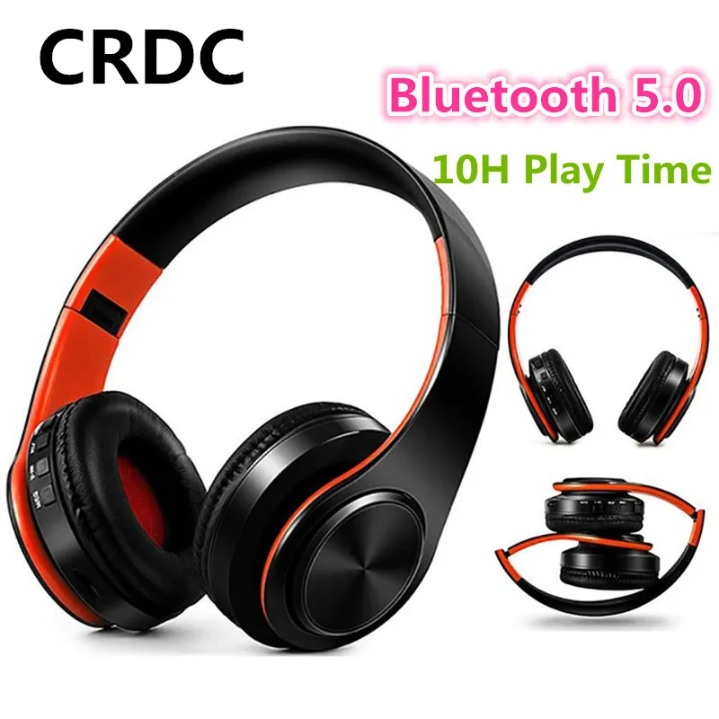 CRDC обновленный V5.0 беспроводные Bluetooth наушники гарнитура стерео с микрофоном/TF