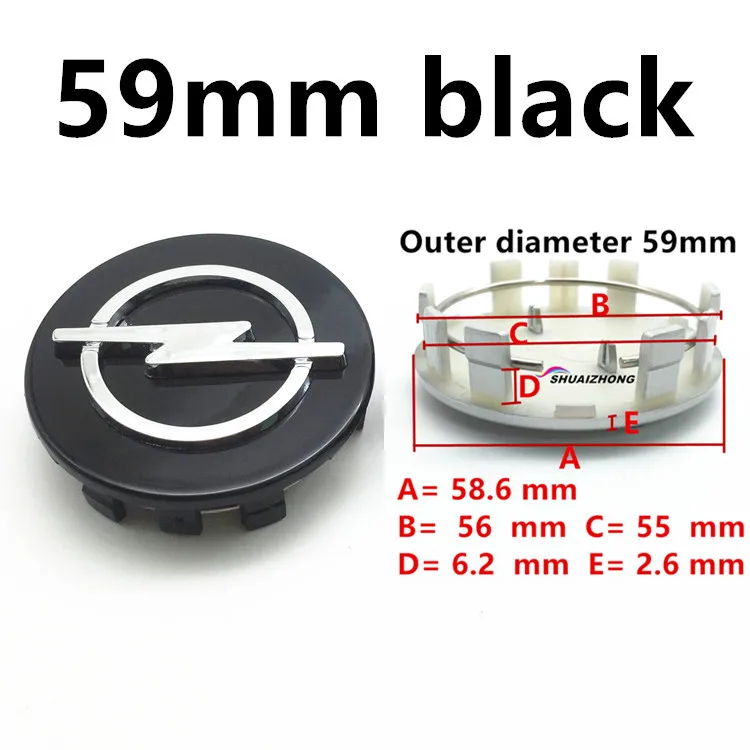 4pcs 59mm Black 4 шт. 56 59 60 65 68 мм Opel Авто Стайлинг крышки обода Логотип колеса колпачки эмблема Центр Колпачки значок колеса центр ступицы крышка аксессуары - Цвет: 4pcs 59mm Black