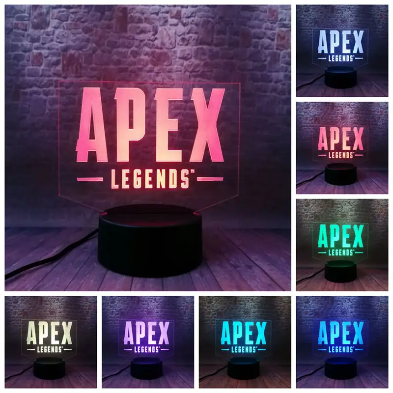 

Figurine Apex Legends Model 3D Illusion Led Lamp 7 Colors Changing Nightlight Battle Royale Apex Legends Figure Toy