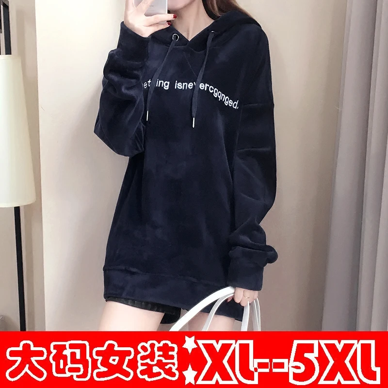 Женское бархатное платье с капюшоном размеры XL 5XL|jumper hoodie|hoodie topprint women |